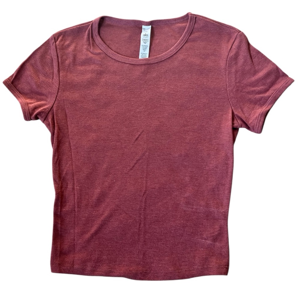 ALO Yoga Short Sleeve Tee in Mauve Made USA Size XS